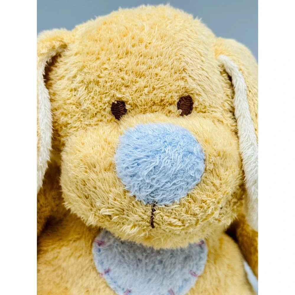 Ty Pluffies HuggyPup Dog‎ Rattle Plush Stuffed Animal Toy Blue Heart